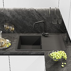 Кухонная мойка Misty Linkor 78 LIN-78х51-01 антрацит купить в интернет-магазине сантехники Sanbest