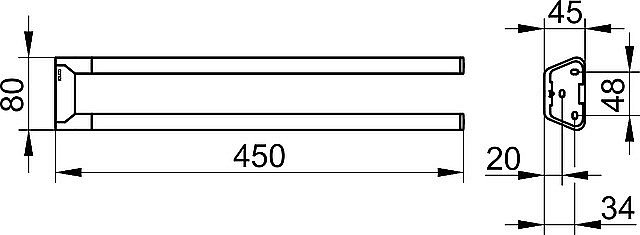 Полотенцедержатель KEUCO REVA 12818370000 черный матовый купить в интернет-магазине сантехники Sanbest