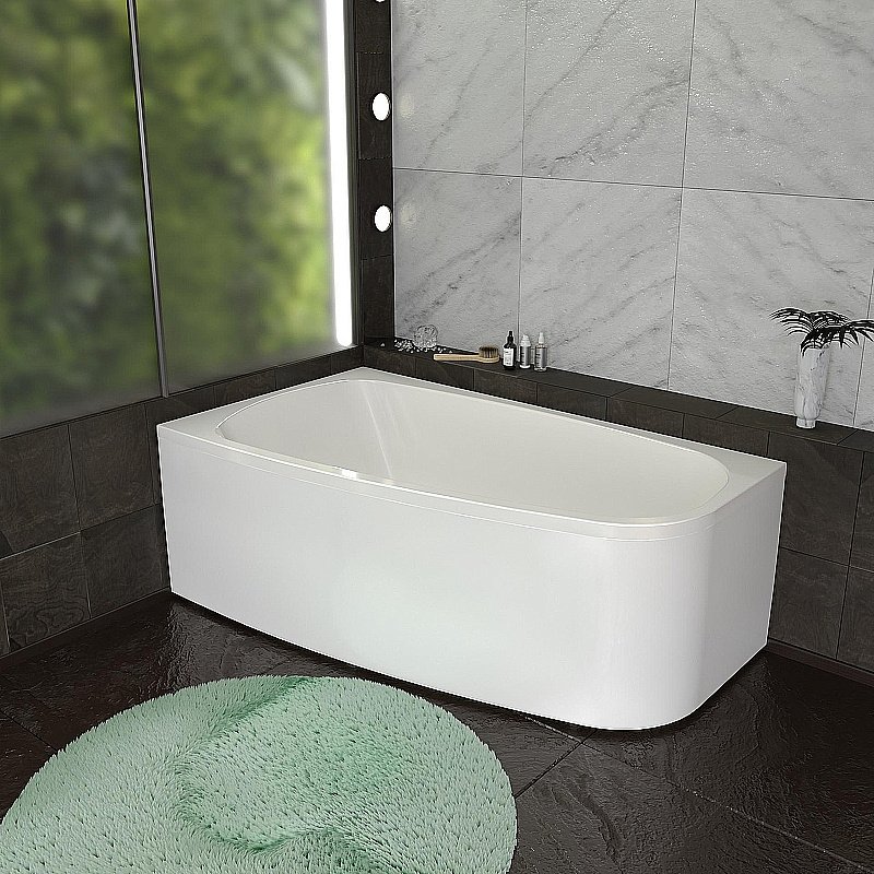 Ванна акриловая Радомир Рона 158х90 белая, слив хром купить в интернет-магазине Sanbest