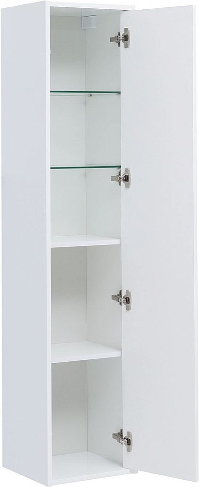 Шкаф-пенал Aquanet Lino (Flat) 35 белый глянец для ванной в интернет-магазине сантехники Sanbest