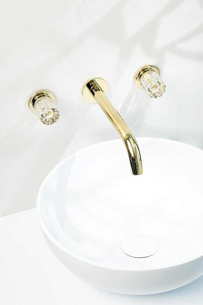 Смеситель для раковины Boheme ELEGANTE 152-2-G-EL золото купить в интернет-магазине сантехники Sanbest