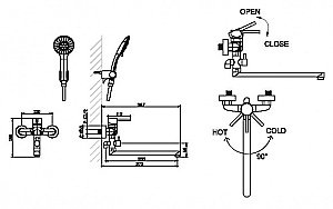 Смеситель для ванны Bravat SLIM F6332366CP-01L-RUS купить в интернет-магазине сантехники Sanbest