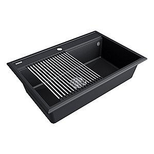 Кухонная мойка Paulmark STEPIA 80 + ролл-мат STEP PM117551-AN+R375-BS антрацит купить в интернет-магазине сантехники Sanbest