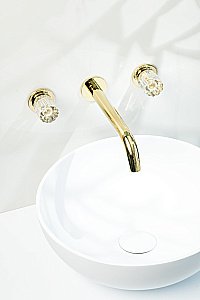 Смеситель для раковины Boheme ELEGANTE 152-2-G-EL золото купить в интернет-магазине сантехники Sanbest