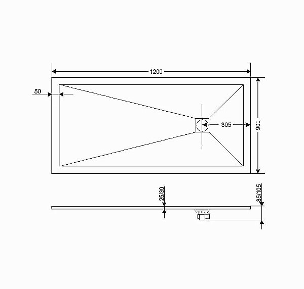 Душевой поддон RGW Stone Tray STN-0129W 90х120 16362912-01 белый купить в интернет-магазине Sanbest