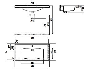 Раковина Creavit Sera 98,5 TF200-0000 белая купить в интернет-магазине Sanbest