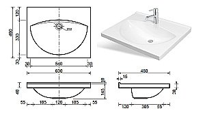 Раковина Эстет Белла 60 цвет по RAL c блестками купить в интернет-магазине Sanbest