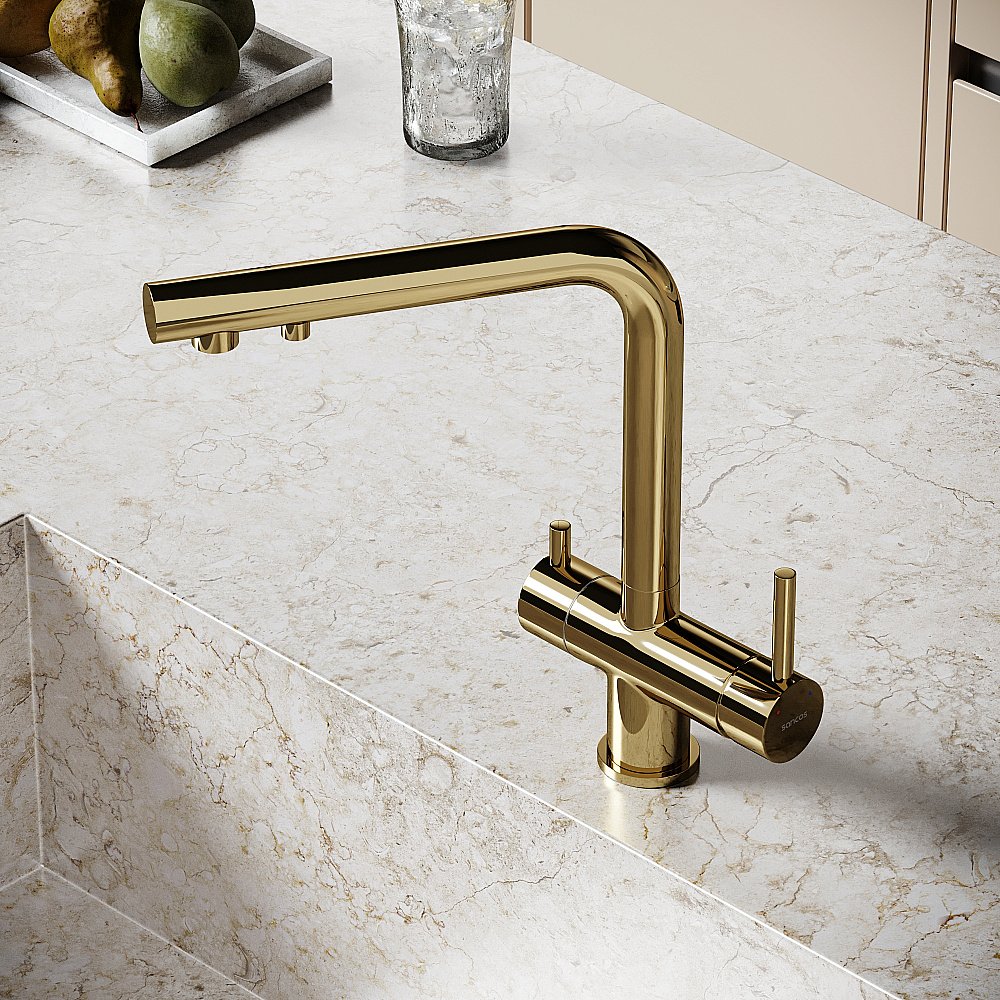 Смеситель для кухни Sancos Foster SC4014ZG полированное золото купить в интернет-магазине сантехники Sanbest