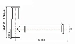 Сифон для раковины SantiLine SL-114 хром купить в интернет-магазине сантехники Sanbest