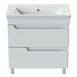 Тумба с раковиной Orange TOPLINE-Milano TMR80+RA белая глянец для ванной в интернет-магазине Sanbest