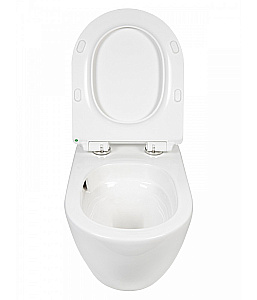 Унитаз подвесной Agger AT09150L безободковый, с инсталляцией, смыв торнадо, с крышкой микролифт, белый глянцевый купить в интернет-магазине Sanbest