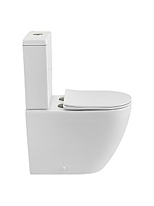 Унитаз напольный CEZARES STYLUS-TOR CZR-538-CP-TOR/SC безободковый, смыв торнадо, с бачком, с крышкой микролифт, белый купить в интернет-магазине Sanbest