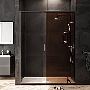 Душевая дверь AM.PM GEM W90G 150 прозрачная-бронзовая/черный купить в интернет-магазине Sanbest