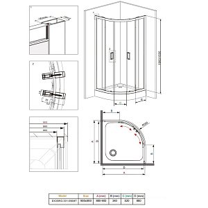 Душевой уголок Damixa Skyline DX35WG-301-090MT 90х90 купить в интернет-магазине Sanbest