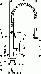 Смеситель для кухни Axor Citterio Semi Pro 39840000 купить в интернет-магазине сантехники Sanbest