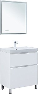 Тумба с раковиной Aquanet Алвита new 70 344133+333267 белая матовая для ванной в интернет-магазине Sanbest