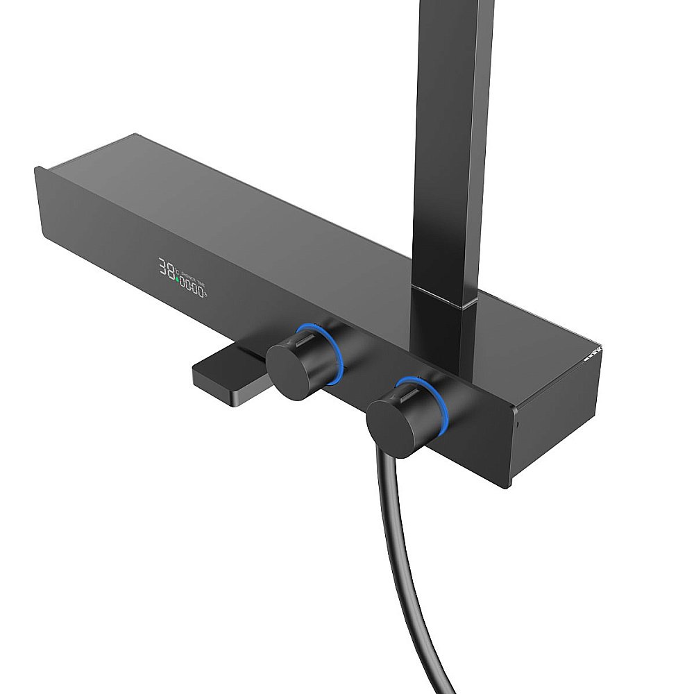 Душевая система Vincea Inspire VSFS-3I13TGM вороненая сталь купить в интернет-магазине сантехники Sanbest