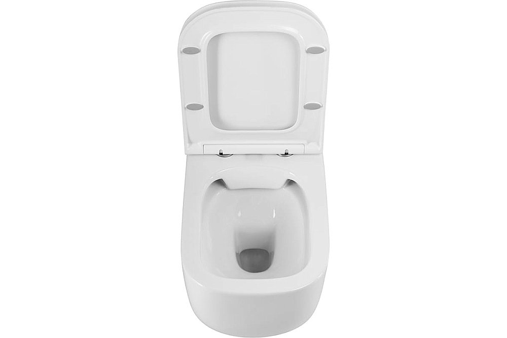 Унитаз подвесной Art&Max MONZA AM232CHR/SC белый, с сиденьем микролифт, безободковый купить в интернет-магазине Sanbest