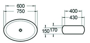 Раковина накладная SantiLine SL-1036 купить в интернет-магазине Sanbest