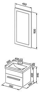 Тумба с раковиной Aquanet Нота 40 лайт для ванной в интернет-магазине Sanbest