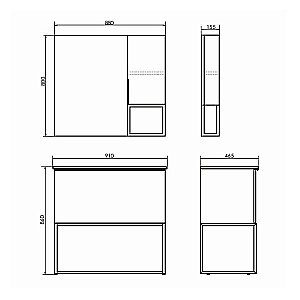 Зеркало со шкафом Comforty Равенна Лофт 00-00006656 90 дуб темно-коричневый в ванную от интернет-магазине сантехники Sanbest