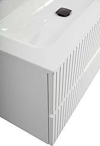 Тумба с раковиной Cezares DUET-N 100 DUET-N-1000-2C-SO-BL белая глянцевая для ванной в интернет-магазине Sanbest