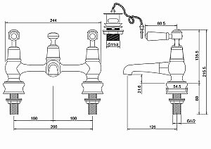Смеситель для раковины Burlington Regent KER10-QT купить в интернет-магазине сантехники Sanbest
