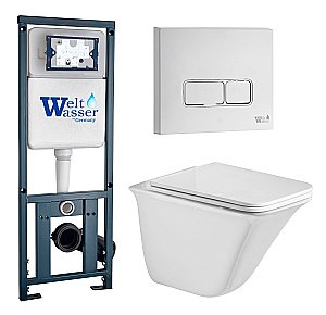 Унитаз с инсталляцией WeltWasser MARBERG 410 + ROTBACH 004 GL-WT + MAR 410 SE GL-WT купить в интернет-магазине Sanbest