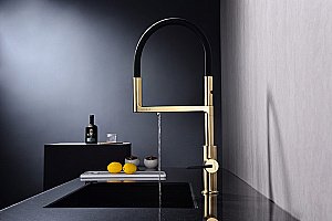 Смеситель для кухни Paulmark Tornado To213402-LG светлое золото купить в интернет-магазине сантехники Sanbest