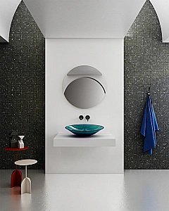 Раковина накладная ABBER Kristall AT2812Aquamarin бирюзовая прозрачная купить в интернет-магазине Sanbest