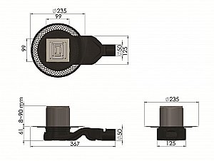 Душевой трап боковой Berges Platz Uno 10х10 090169 матовый хром купить в интернет-магазине Sanbest