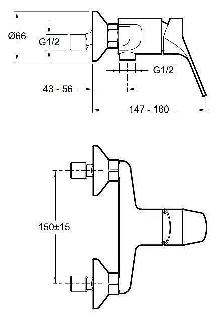 Смеситель для душа Jacob Delafon BRIVE E75765-CP купить в интернет-магазине сантехники Sanbest