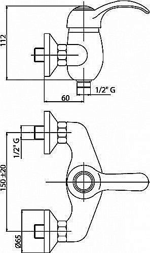 Смеситель для душа Caprigo MAGGIORE 11-016-crm хром купить в интернет-магазине сантехники Sanbest