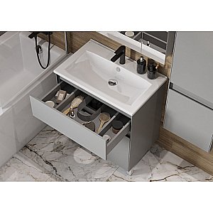 Тумба с раковиной Акватон Форест 75 туманный серый для ванной в интернет-магазине Sanbest