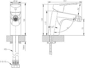 Смеситель для биде BRAVAT Line F35299C-1 купить в интернет-магазине сантехники Sanbest