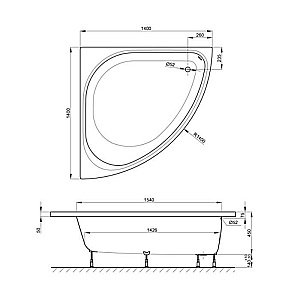 Ванна Bette Arco 6035-000 PLUS 140x140 Белый купить в интернет-магазине Sanbest