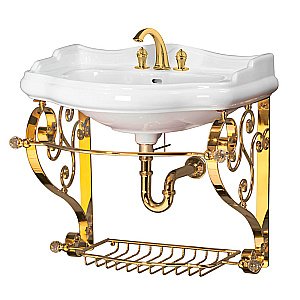 Консоль с раковиной на 3 отверстия Migliore Bella 100 ML.BLL-24.101.DO золото для ванной в интернет-магазине сантехники Sanbest