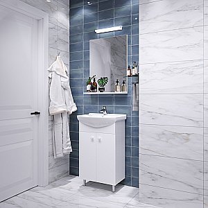 Мебель для ванной Grossman ЭКО 60 106051-2 с зеркалом, белый для ванной в интернет-магазине Sanbest