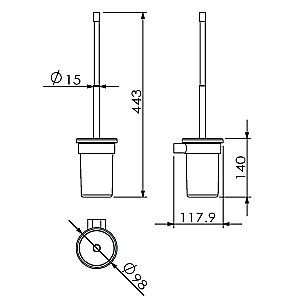 Ершик для туалета Langberger LUGANO 24025A хром купить в интернет-магазине сантехники Sanbest