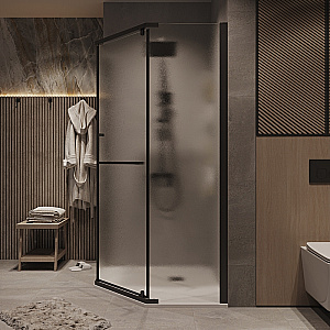 Душевой уголок Grossman Pragma 90х90 302.K33.03.9090.21.02 стекло шиншилла/профиль черный матовый купить в интернет-магазине Sanbest