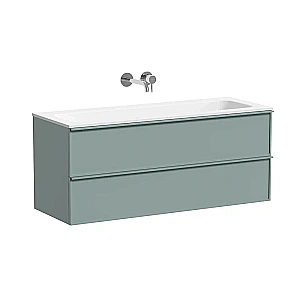 Тумба с раковиной Sancos Velta 120 VL120GG+CN7016wx серо-зеленая матовая/раковина белая, без отверстий для ванной в интернет-магазине Sanbest