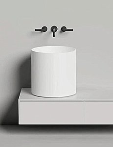 Раковина накладная Salini Armonia Round 03 130423M 45 из искусственного камня S-Stone, белая матовая купить в интернет-магазине Sanbest