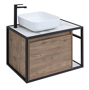 Тумба с раковиной Aquanet Nova Lite Loft 75 L/R дуб рустикальный для ванной в интернет-магазине Sanbest