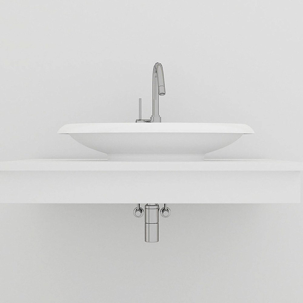 Раковина накладная Montebianco BOLSENA 12045 белая матовая купить в интернет-магазине Sanbest