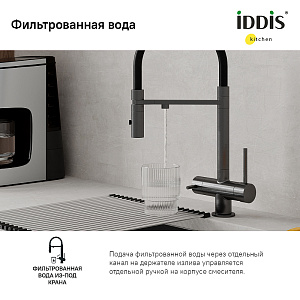 Смеситель для кухни Iddis Ace ACEGMFFi05 графит купить в интернет-магазине сантехники Sanbest