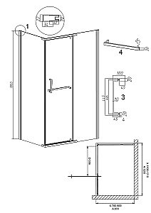 Душевой уголок Grossman Pragma 120.K33.03.1280.10.02 120x80 стекло шиншилла/профиль хром купить в интернет-магазине Sanbest