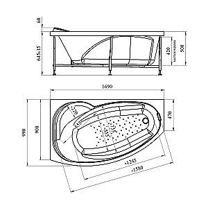 Ванна акриловая Vannesa София 2-78-0-1-223 169х99 купить в интернет-магазине Sanbest