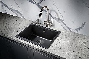 Мойка кухонная Milacio Leon 55 Cuarzo MC.77081 черная матовая купить в интернет-магазине сантехники Sanbest