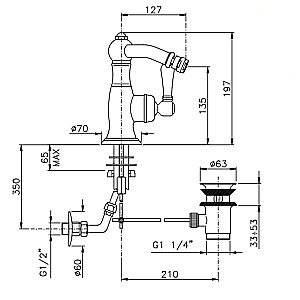 Смеситель для биде Nicolazzi El Capitan 3453CR75C Хром купить в интернет-магазине сантехники Sanbest