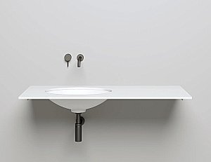 Раковина врезная снизу столешницы Salini MAREA 11 1802211M 55 из искусственного камня S-Stone, белая матовая купить в интернет-магазине Sanbest